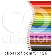 Royalty Free RF Clipart Illustration Of A Colored Pencil Wave Border