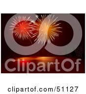 Royalty Free RF Clipart Illustration Of A Firework Show In The Night Sky