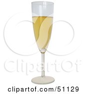 Royalty Free RF Clipart Illustration Of A Tall Glass Filled With Champagne by dero