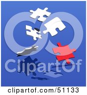 Poster, Art Print Of Jigsaw Puzzle Piece Background - Version 5