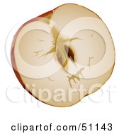 Royalty Free RF Clipart Illustration Of A Halved Apple With Seeds