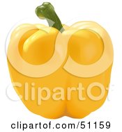 Royalty Free RF Clipart Illustration Of A Fresh Yellow Bell Pepper And Stem