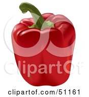 Royalty Free RF Clipart Illustration Of A Fresh Red Bell Pepper And Stem by dero
