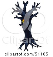 Clipart Illustration Of A Dark Ent Tree Version 4 by dero