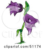 Royalty Free RF Clipart Illustration Of Two Purple Bell Flowers Version 2