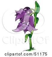 Royalty Free RF Clipart Illustration Of Two Purple Bell Flowers Version 1