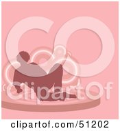 Poster, Art Print Of Reclined Male Silhouette On Pink