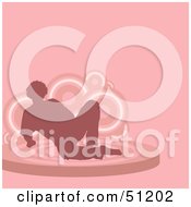 Royalty Free RF Clipart Illustration Of A Reclined Male Silhouette On Pink