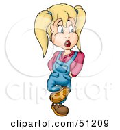 Royalty Free RF Clipart Illustration Of A Little Girl Version 1