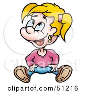 Royalty Free RF Clipart Illustration Of A Little Girl Version 5