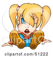Royalty Free RF Clipart Illustration Of A Little Girl Version 2