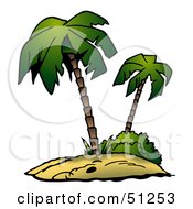 Royalty Free RF Clipart Illustration Of A Coconut Palm Tree Version 2