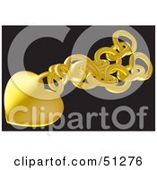 Royalty Free RF Clipart Illustration Of A Golden Heart Charm On A Chain