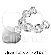 Royalty Free RF Clipart Illustration Of A Silver Heart Charm On A Chain