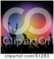 Royalty Free RF Clipart Illustration Of A Crowd Dancing Version 1