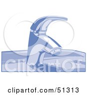 Royalty Free RF Clipart Illustration Of A Blue Toned Sink Faucet by dero