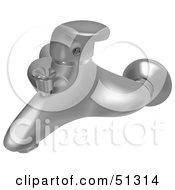 Royalty Free RF Clipart Illustration Of A Bath And Shower Faucet by dero