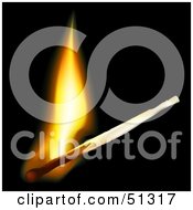Burning Match With A Yellow Flame