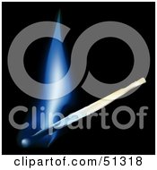 Burning Match With A Blue Flame