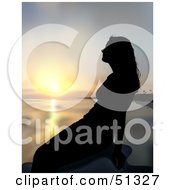 Poster, Art Print Of Lone Woman Silhouetted At Sunset