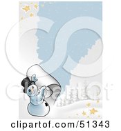Royalty Free RF Clipart Illustration Of A Christmas Snowman Background Version 4