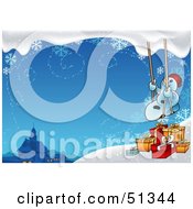Royalty Free RF Clipart Illustration Of A Christmas Snowman Background Version 2