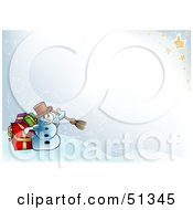 Royalty Free RF Clipart Illustration Of A Christmas Snowman Background Version 3 by dero