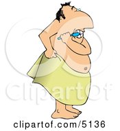 Man Brushing His Teeth With Toothpaste And Toothbrush Clipart