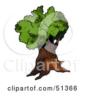 Poster, Art Print Of Tree With Gree Foliage - Version 9