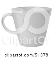 Royalty Free RF Clipart Illustration Of A White Coffee Cup Version 2