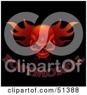 Royalty Free RF Clipart Illustration Of A Red Fanged Flaming Skull With POST MORTAL Text