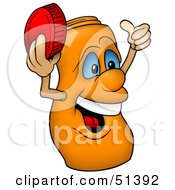 Royalty Free RF Clipart Illustration Of A Friendly Orange Pill Bottle by dero