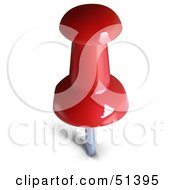 Royalty Free RF Clipart Illustration Of A Red Pin In A Wall by dero