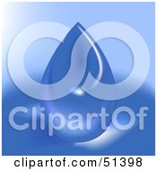 Royalty Free RF Clipart Illustration Of A Reflective Blue Water Droplet On Blue