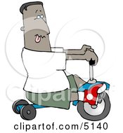 Ethnic Boy Riding A Tricycle