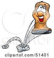 Royalty Free RF Clipart Illustration Of A Happy Stamp Bouncing