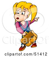 Royalty Free RF Clipart Illustration Of A Little Girl Version 12