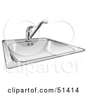 Royalty Free RF Clipart Illustration Of A Shiny New Kitchen Sink
