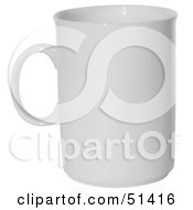 Royalty Free RF Clipart Illustration Of A White Coffee Cup Version 1