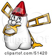 Royalty Free RF Clipart Illustration Of A Cute Windmill Character Version 2 by dero