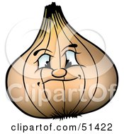 Royalty Free RF Clipart Illustration Of A Grumpy Yellow Onion Guy by dero