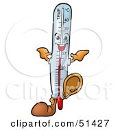Royalty Free RF Clipart Illustration Of A Happy Walking Thermometer