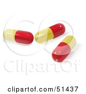 Poster, Art Print Of Red And Yellow Pill Capsules