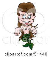 Royalty Free RF Clipart Illustration Of A Female Mermaid Version 5