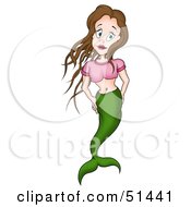 Royalty Free RF Clipart Illustration Of A Female Mermaid Version 4
