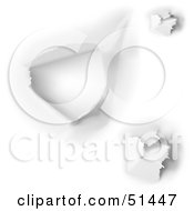 Royalty Free RF Clipart Illustration Of Holes On White Paper