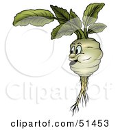 Royalty Free RF Clipart Illustration Of A Happy Green German Turnip Kohlrabi Guy by dero