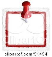 Royalty Free RF Clipart Illustration Of A Red Pin Tacking A White Memo by dero