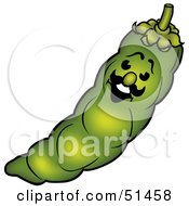 Royalty Free RF Clipart Illustration Of A Happy Green Pea Guy by dero