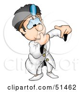 Royalty Free RF Clipart Illustration Of A Male Doctor Sucking On His Finger by dero